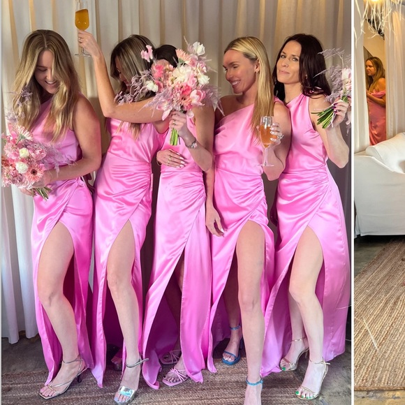 Show Me Your Mumu Jodie Dress in Pink Luxe Satin - Picture 3 of 15